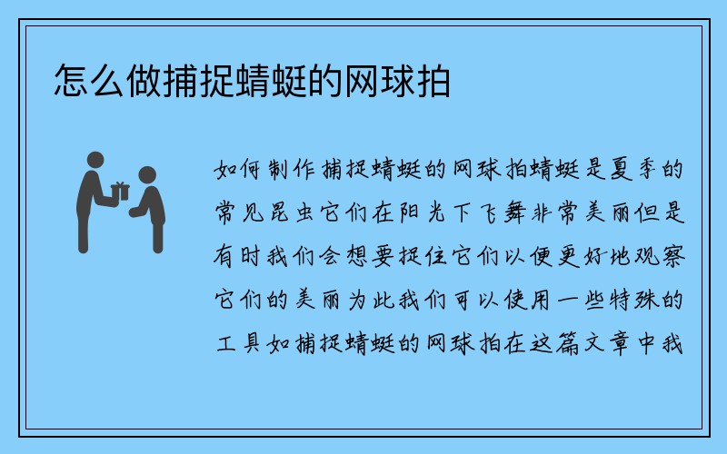 怎么做捕捉蜻蜓的网球拍