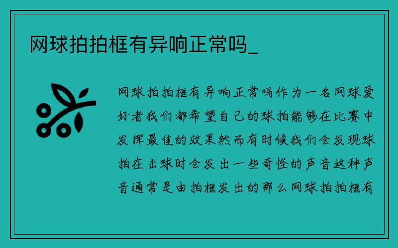 网球拍拍框有异响正常吗_