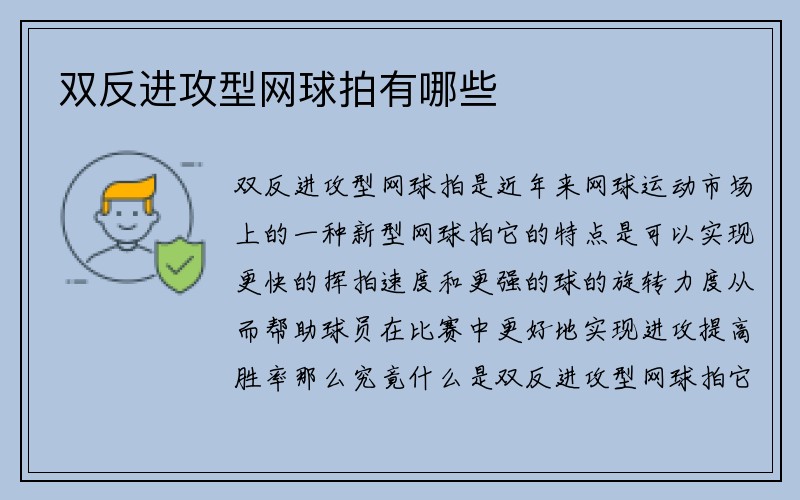 双反进攻型网球拍有哪些